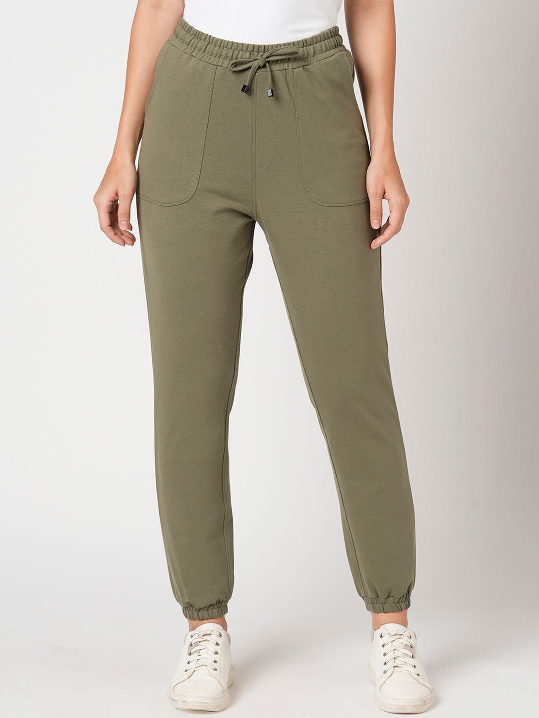 

Kraus Jeans Women Loose Fit High-Rise Trousers, Olive
