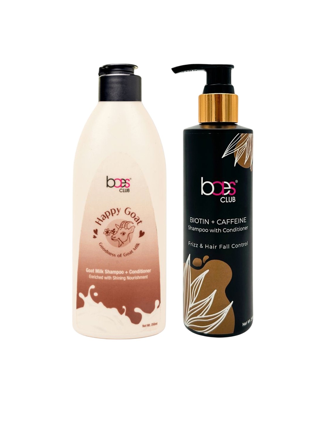 

Baes Club Set Of Goat Milk Shampoo Conditioner & Biotin Caffeine Shampoo Conditioner 450ml, White