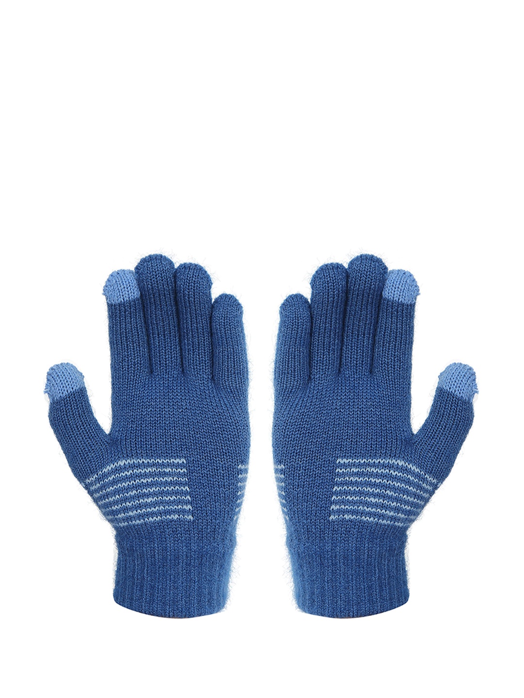 

FabSeasons Kids Patterned Acrylic Winter Gloves, Blue