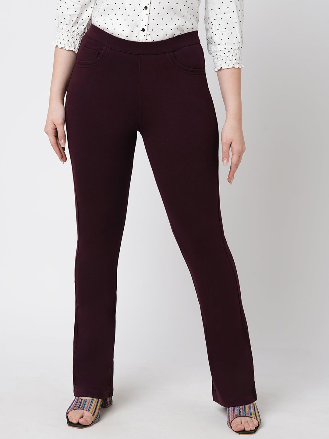 

Kraus Jeans Women Treggings, Maroon