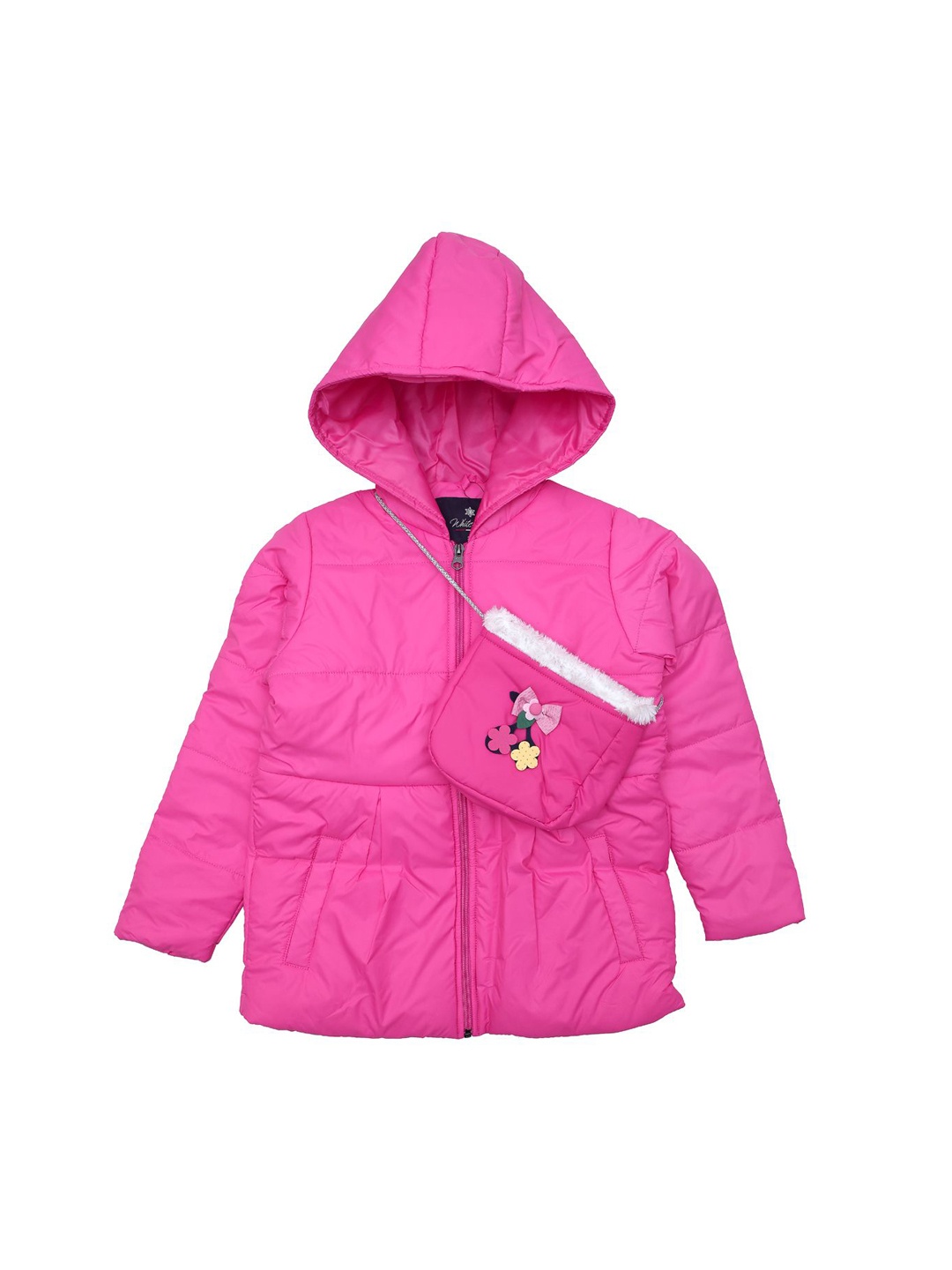 

White Snow Girls Quilted Jacket, Pink