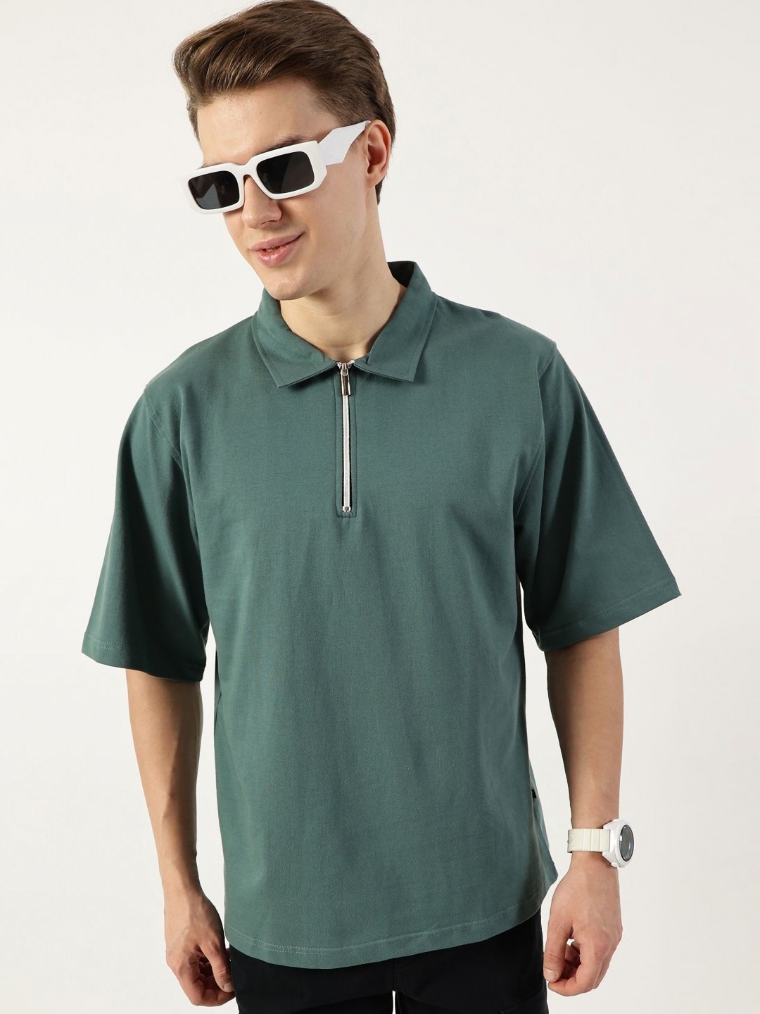 

Thomas Scott Men Polo Collar Bio Finish T-shirt, Sea green