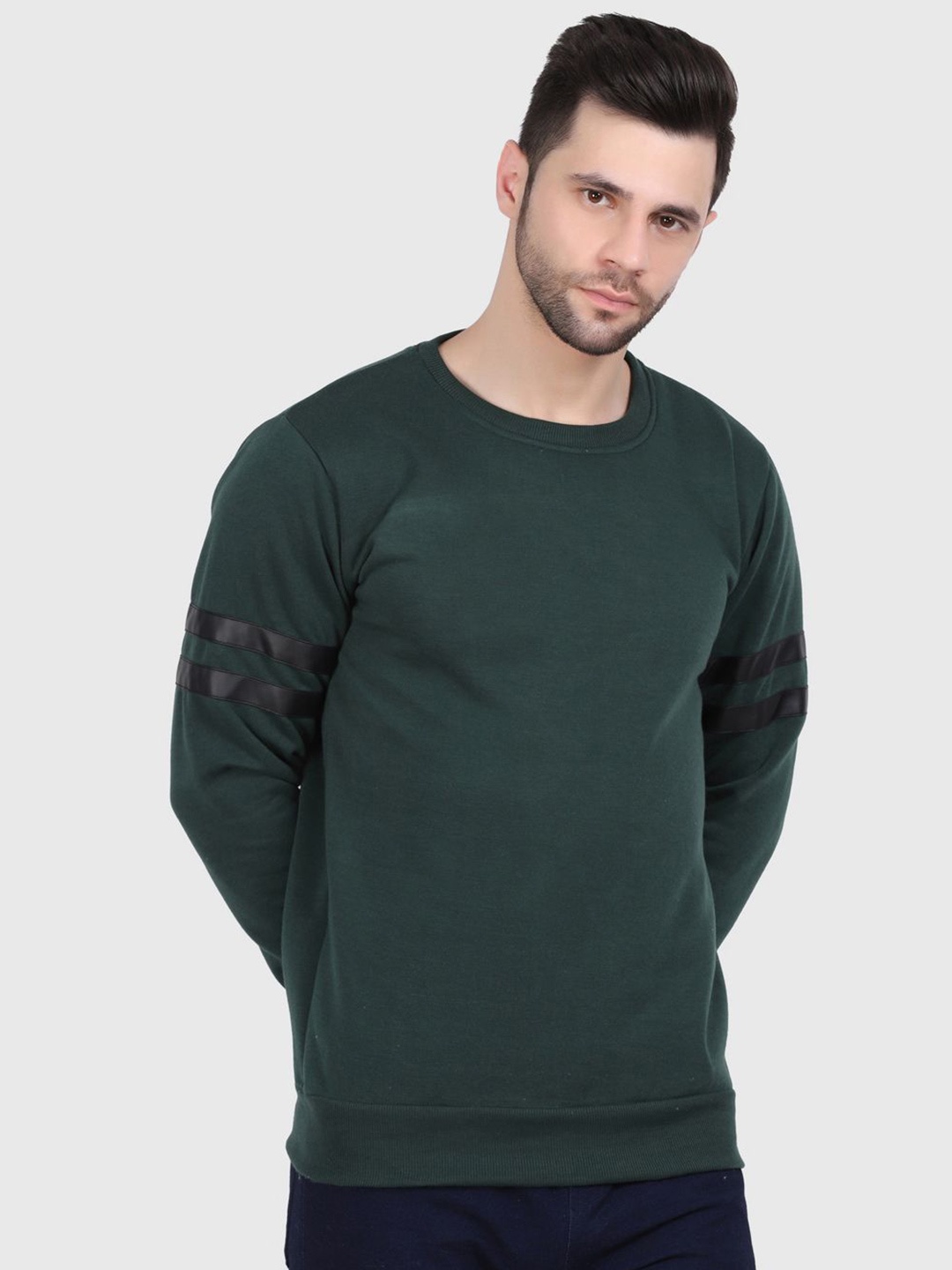 

Raxedo Men Relaxed Fit Round Neck Pullover Sweatshirt, Green