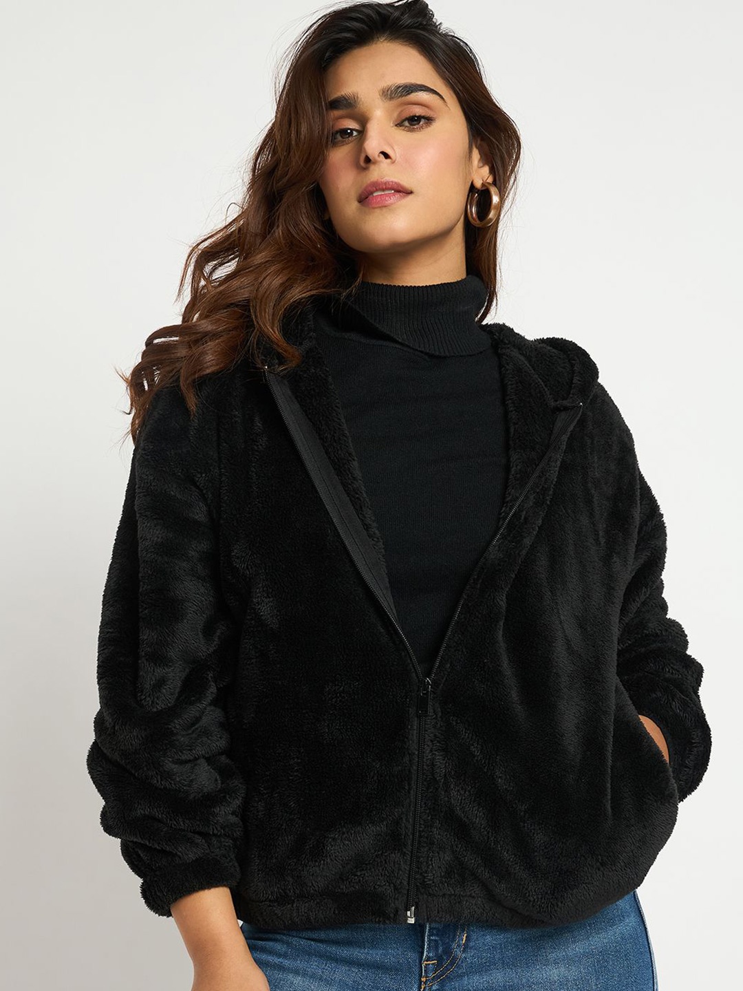 

FEMMELLA Women Hooded Sweatshirt, Black