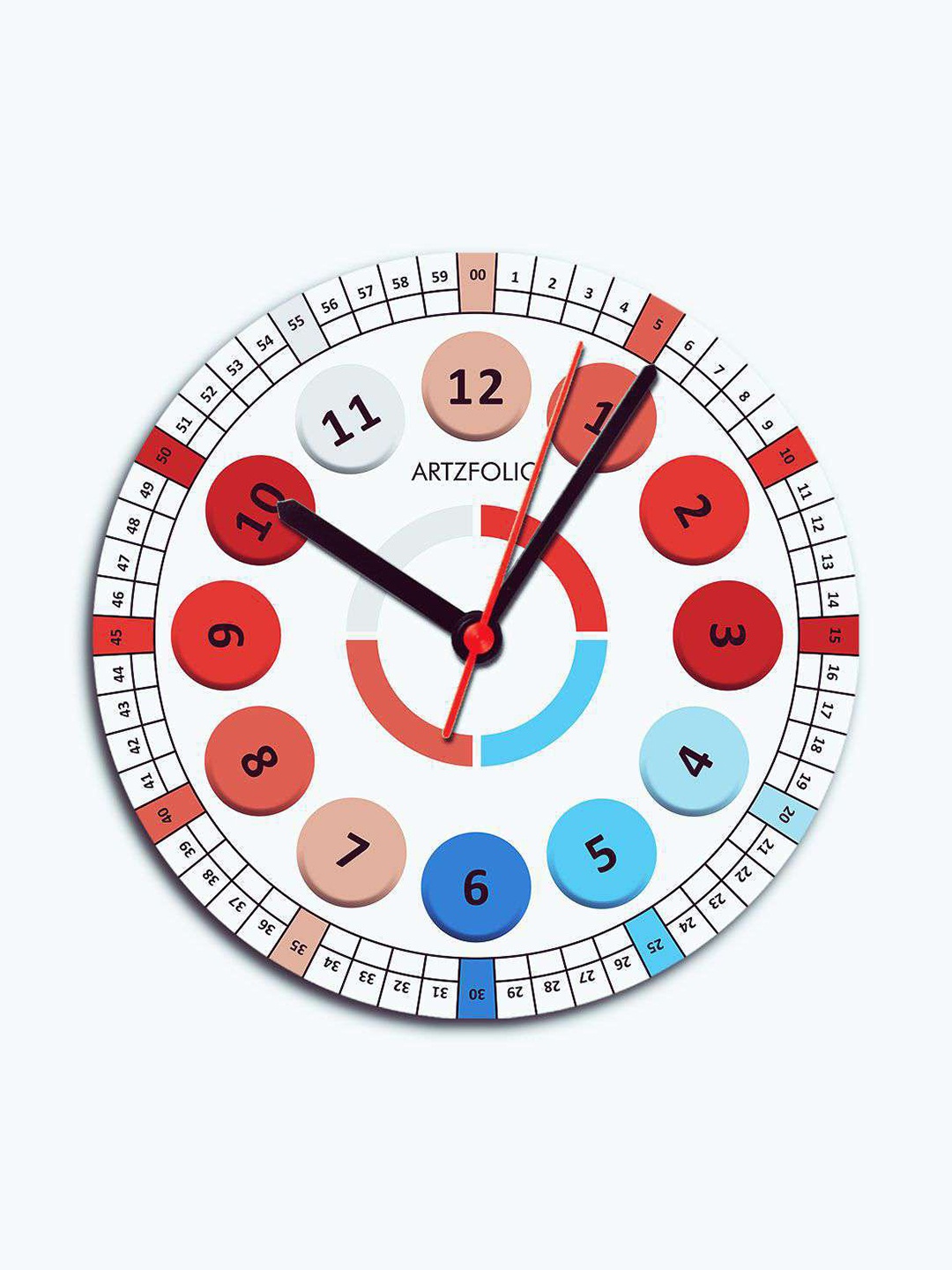 

ArtzFolio Multicoloured Printed Contemporary Wall Clock, Multi
