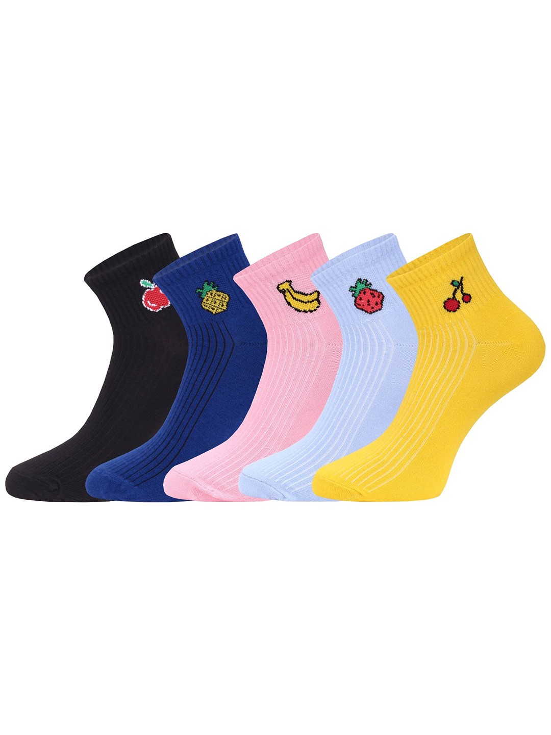 

FABdon Women Pack Of 5 Ankle-Length Socks, Pink