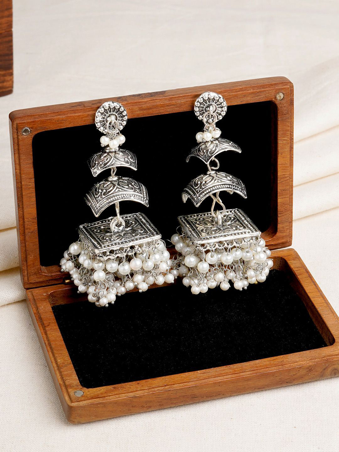 

TEEJH Contemporary Drop Earrings, Silver