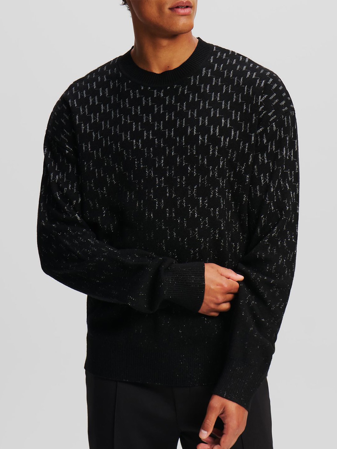 

Karl Lagerfeld Men Woollen Pullover, Black