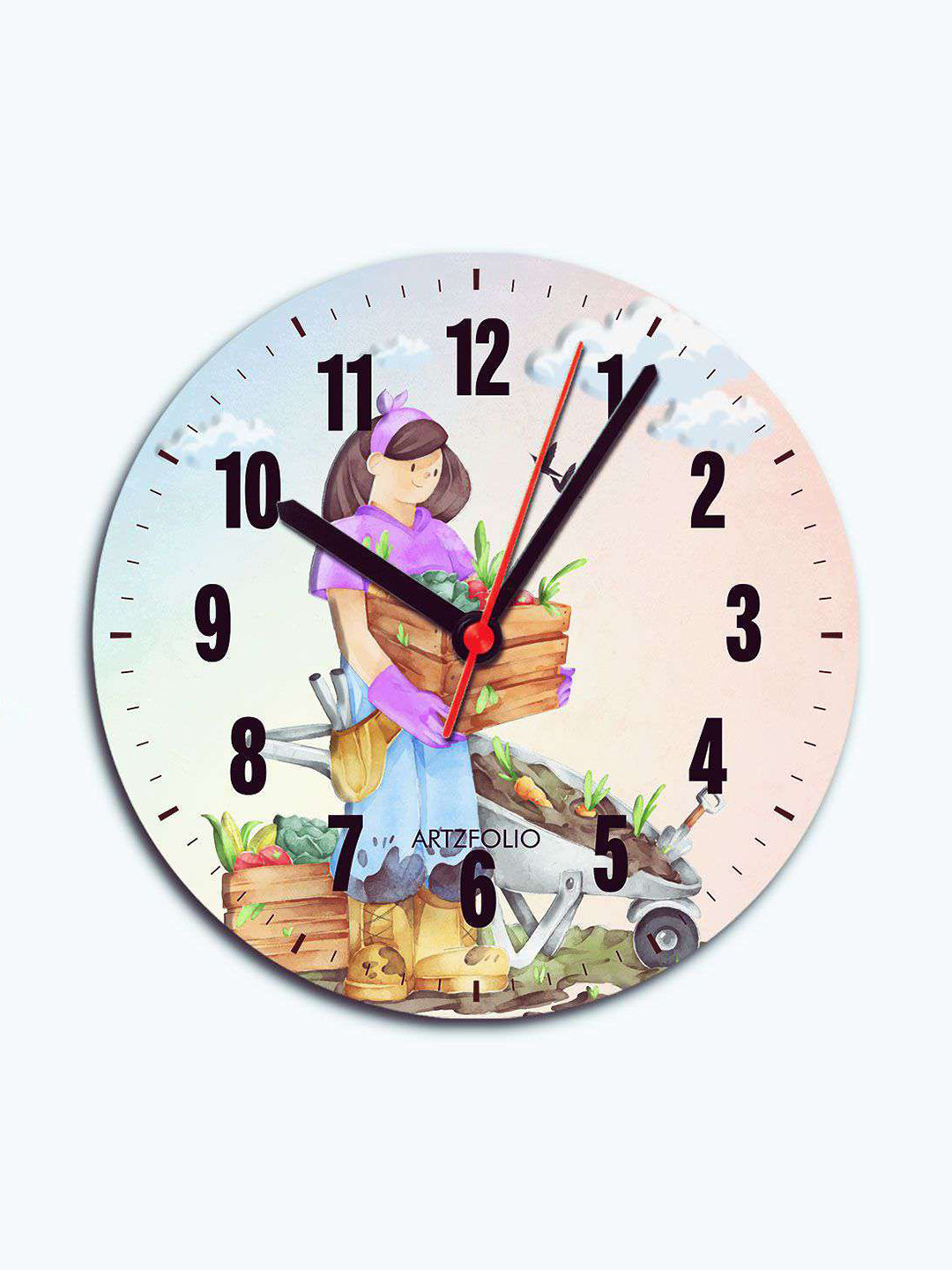 

ArtzFolio Multicoloured Printed Contemporary Wall Clock, Multi