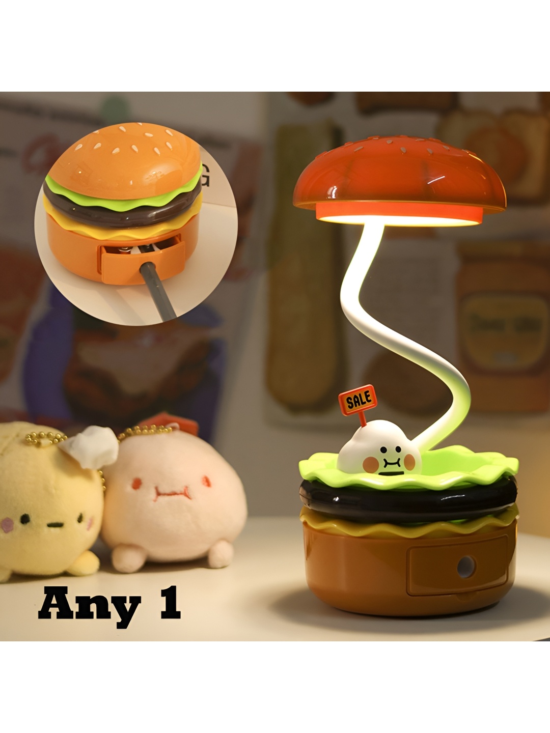 

Flenzy Brown Acrylic Quirky Semi-Sphere Table Lamp
