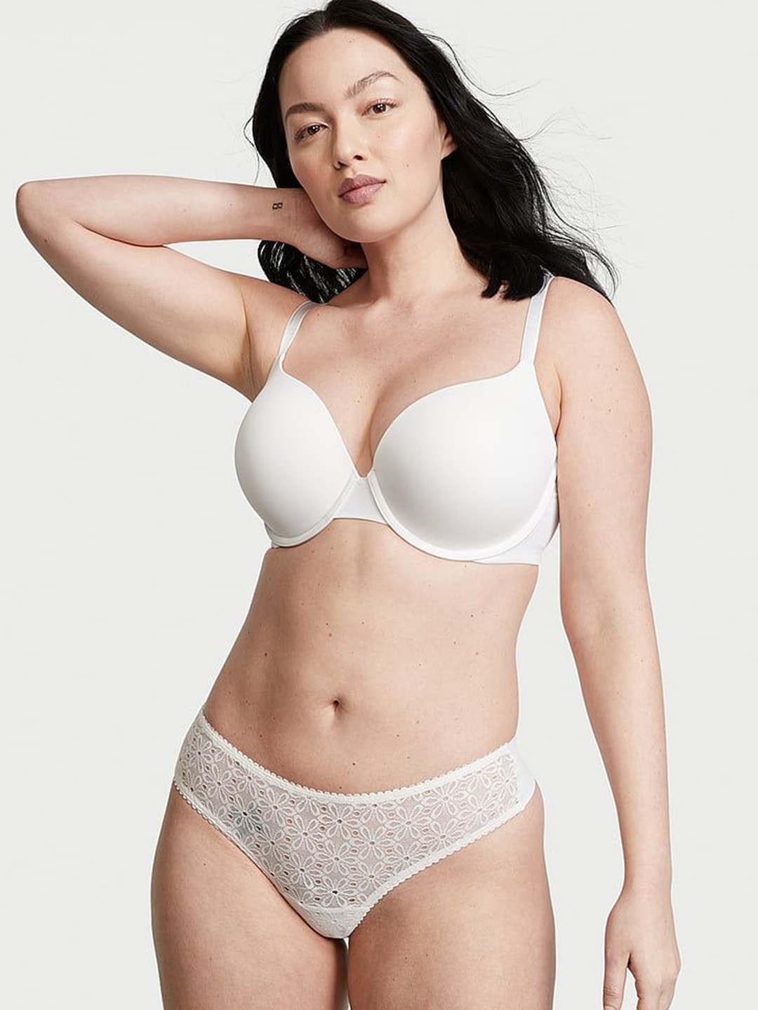 

Victoria's Secret Self Design Low-Rise No-Show Thong Brief, White
