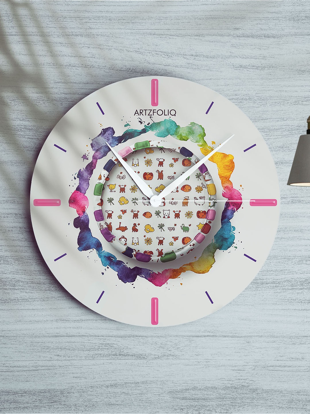 

ArtzFolio Multicoloured Printed Contemporary Wall Clock, Multi