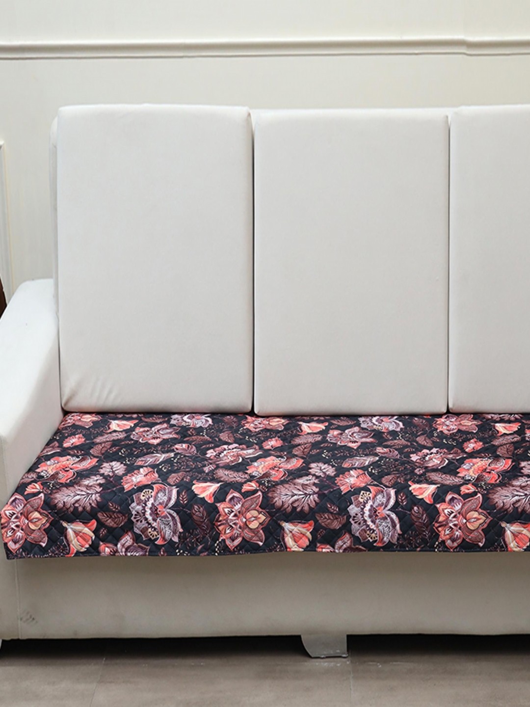

AAZEEM Black & Orange Printed Velvet 2 Piece Sofa Cover