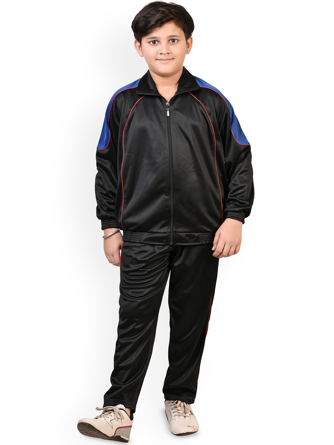 

BAESD Boys Mock Collar Long Sleeves High-Rise Tracksuit, Black