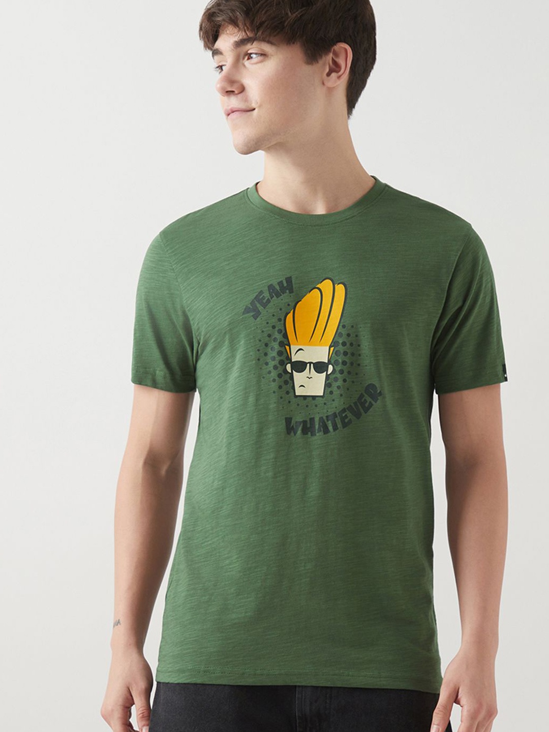 

Bewakoof AIR Men Printed T-shirt, Green