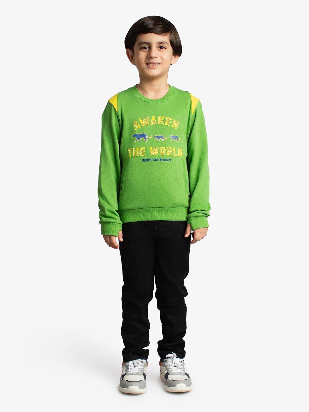 

Ed-a-Mamma Boys Printed Sweatshirt, Green