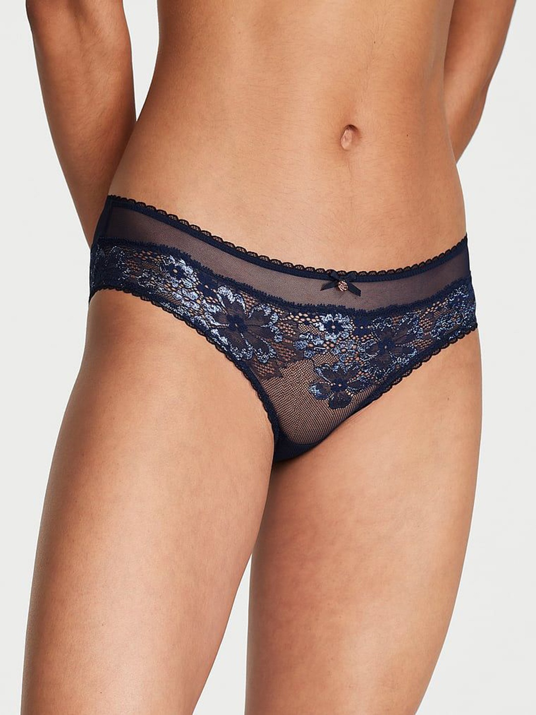 

Victoria's Secret Body By Victoria Lace Low-Rise Hipster Briefs 112220565VT4, Blue