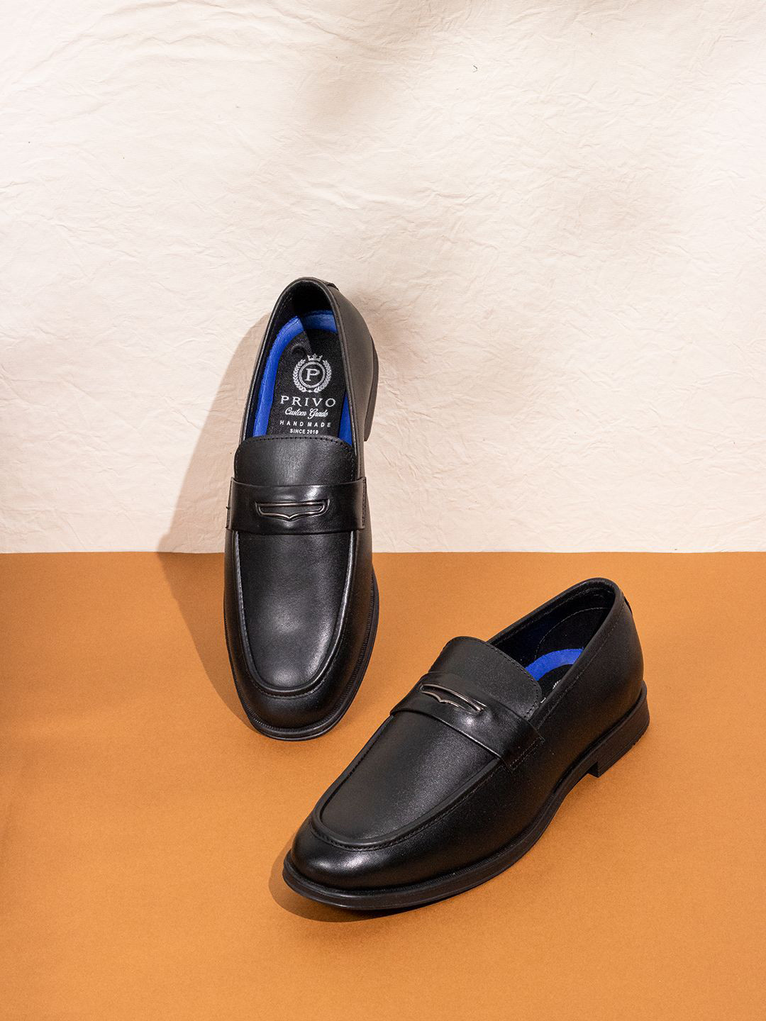 

ATESBER by Inc.5 Men Leather Formal Loafers, Black