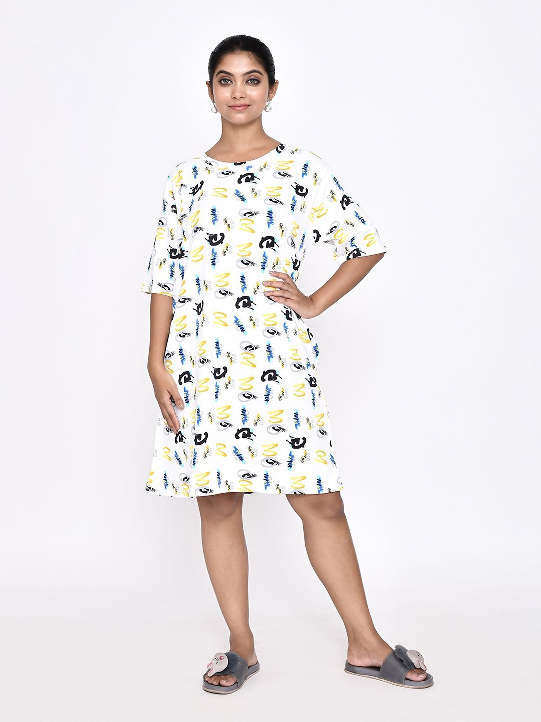 

RAPL Printed Nightdress, White