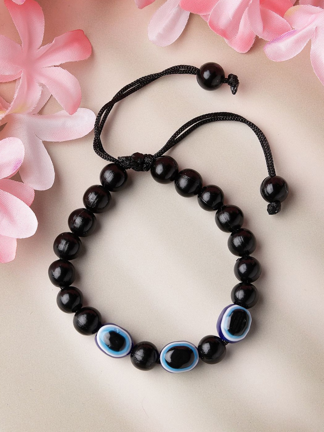 

NVR Unisex Kids Handcrafted Wraparound Bracelet, Black