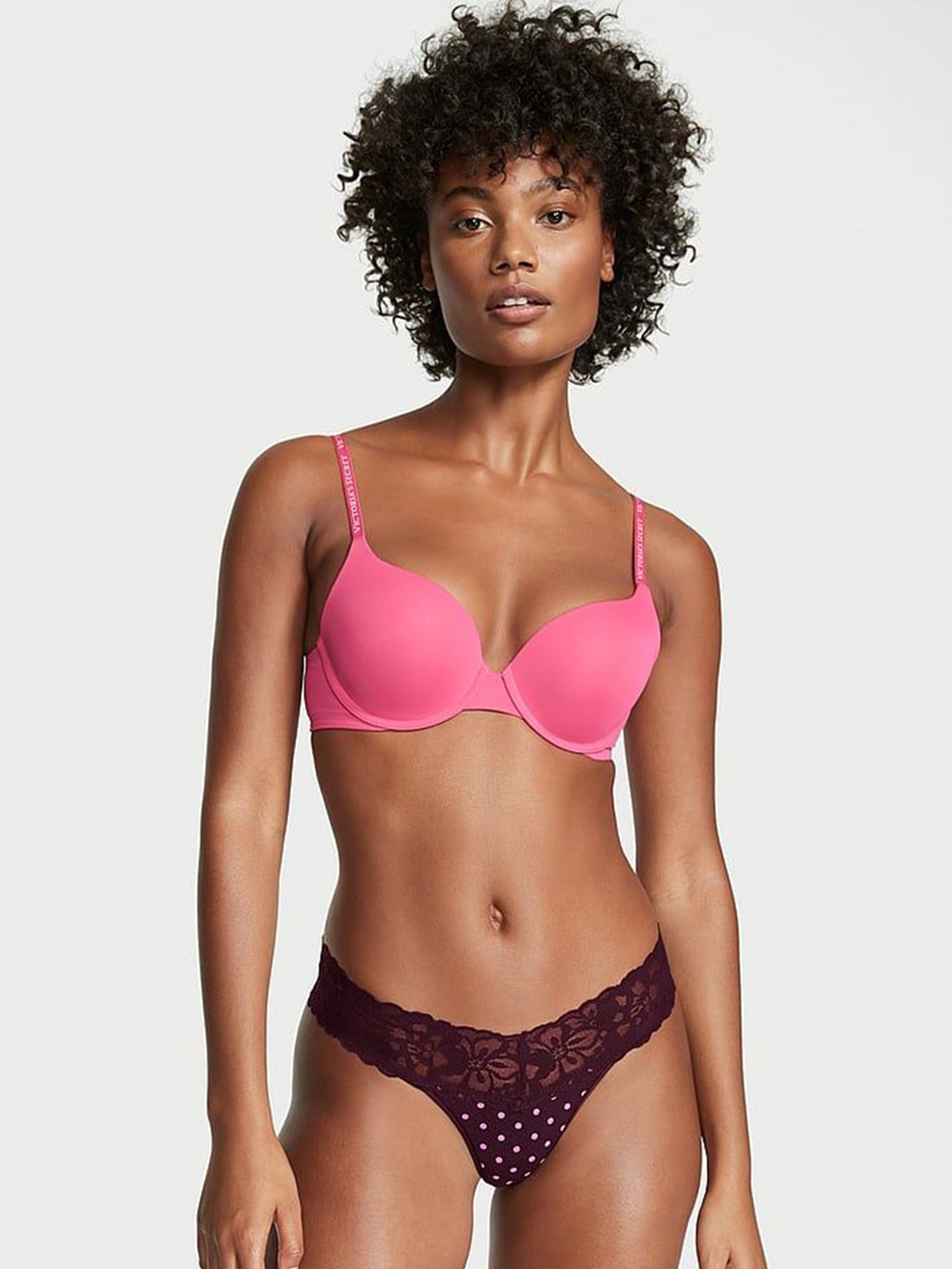

Victoria's Secret Lace Low-Rise Seamless Thong Brief 111506115LUW, Maroon