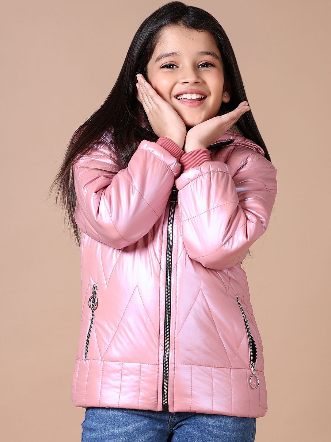 

V-Mart Girls Quilted Jacket, Pink