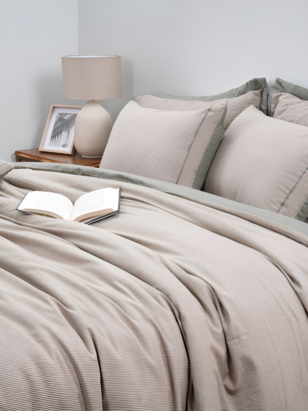 

MASPAR Green Pure Cotton Double King Duvet Cover With Pillow Case