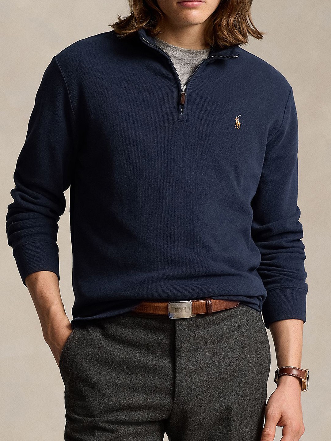 

Polo Ralph Lauren Pure Cotton Long Sleeve Pullover Sweater, Navy blue