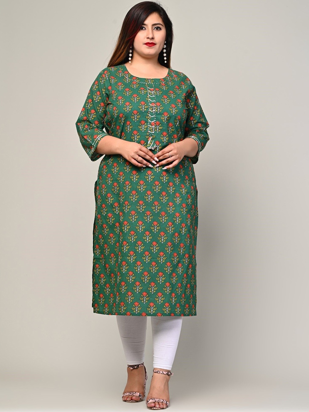 

Swasti Women Floral Printed Floral Kurta, Green