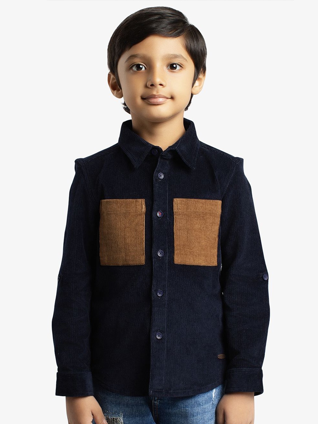 

Ed-a-Mamma Boys Premium Opaque Casual Shirt, Navy blue