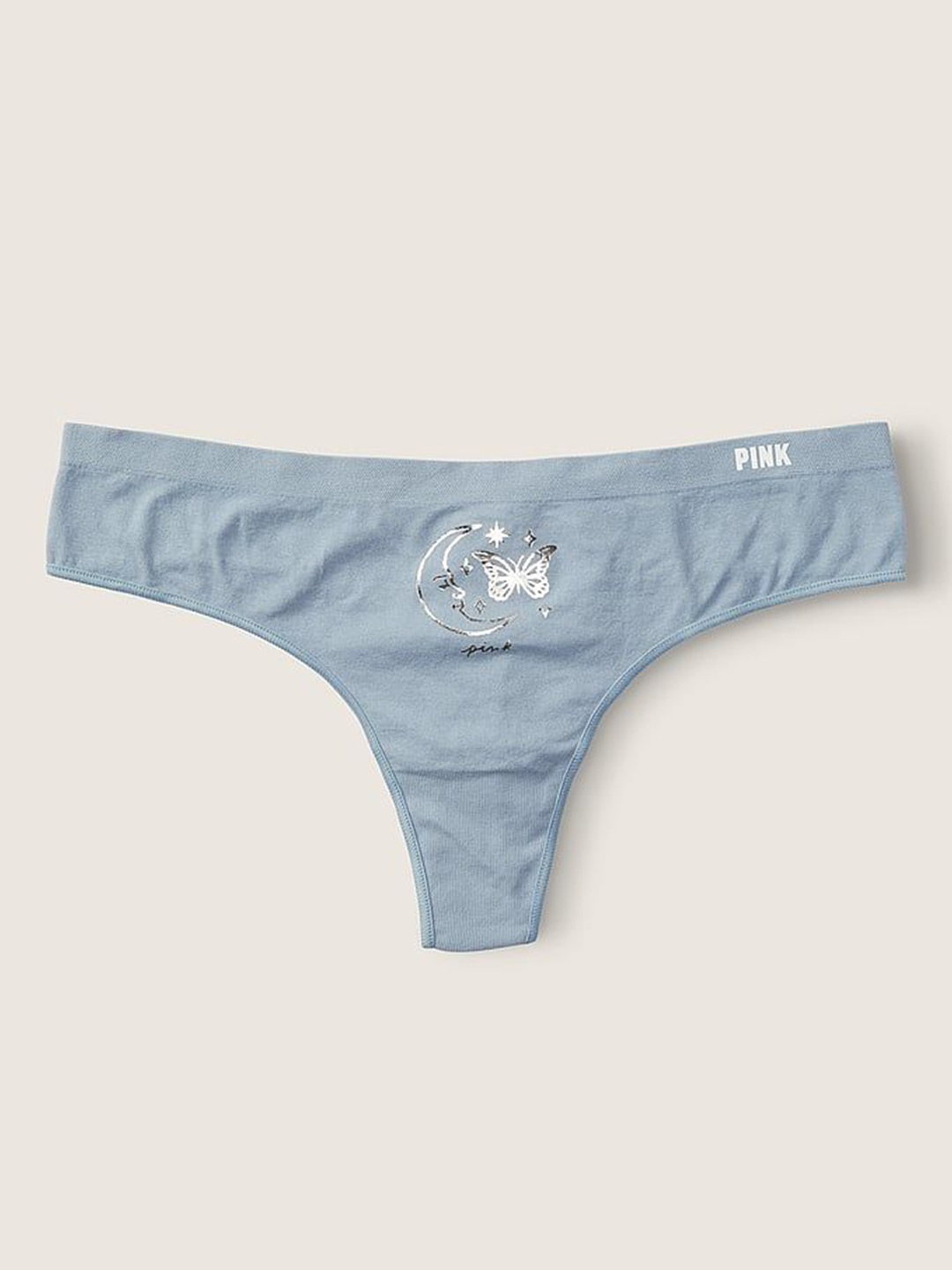 

Victoria's Secret PINK Printed Seamless Thong Briefs, Blue