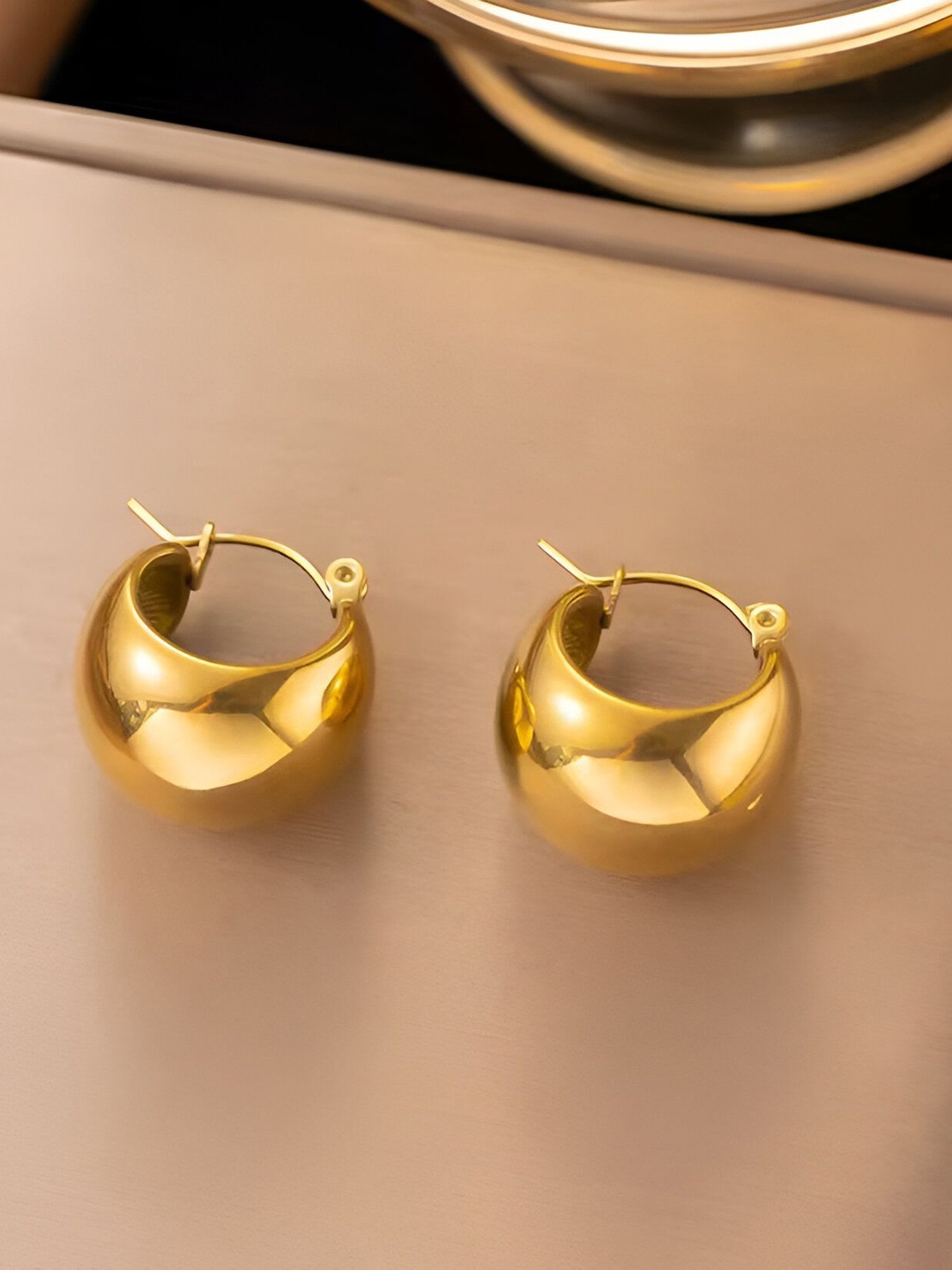 

ANJNI CREATION Heart Shaped Drop Earrings, Gold