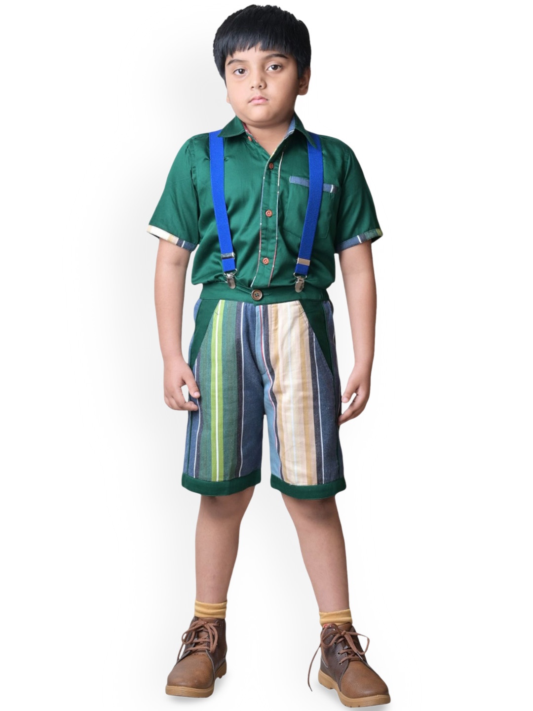 

BAESD Boys Mid-Rise Relaxed Fit Shorts, Green