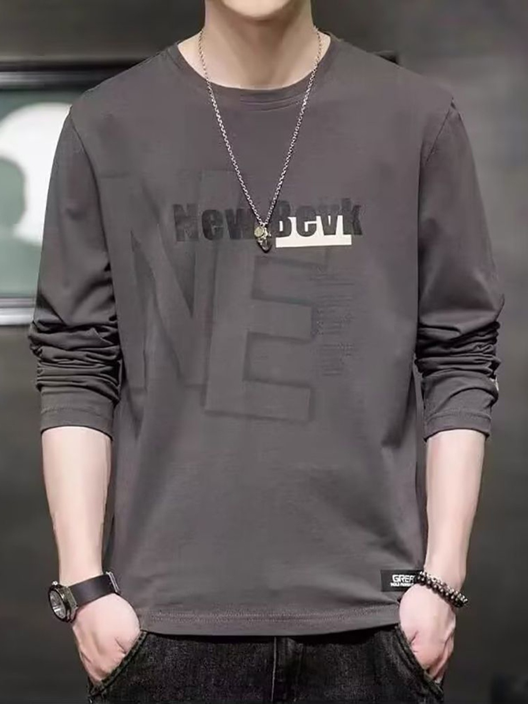 

StyleCast x Revolte Men Typography Printed Round Neck T-shirt, Grey