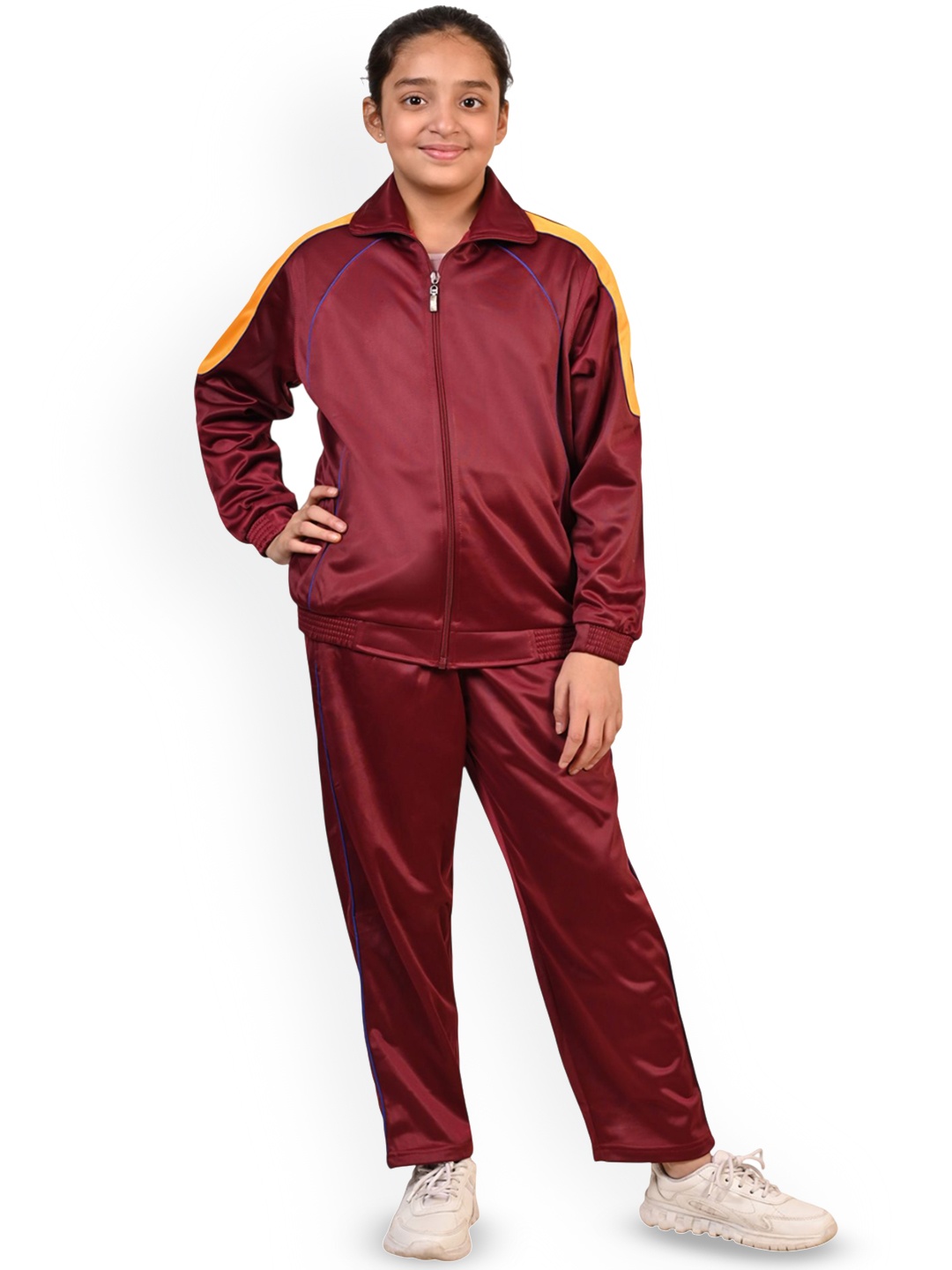 

BAESD Girls Polo Collar Tracksuit, Maroon