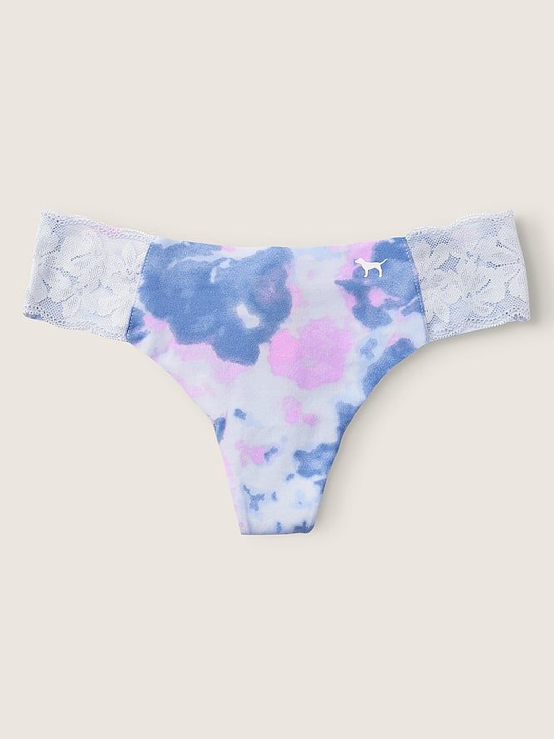 

Victoria's Secret PINK No-Show Floral Printed Lace Thong Briefs 111991785MG4, White