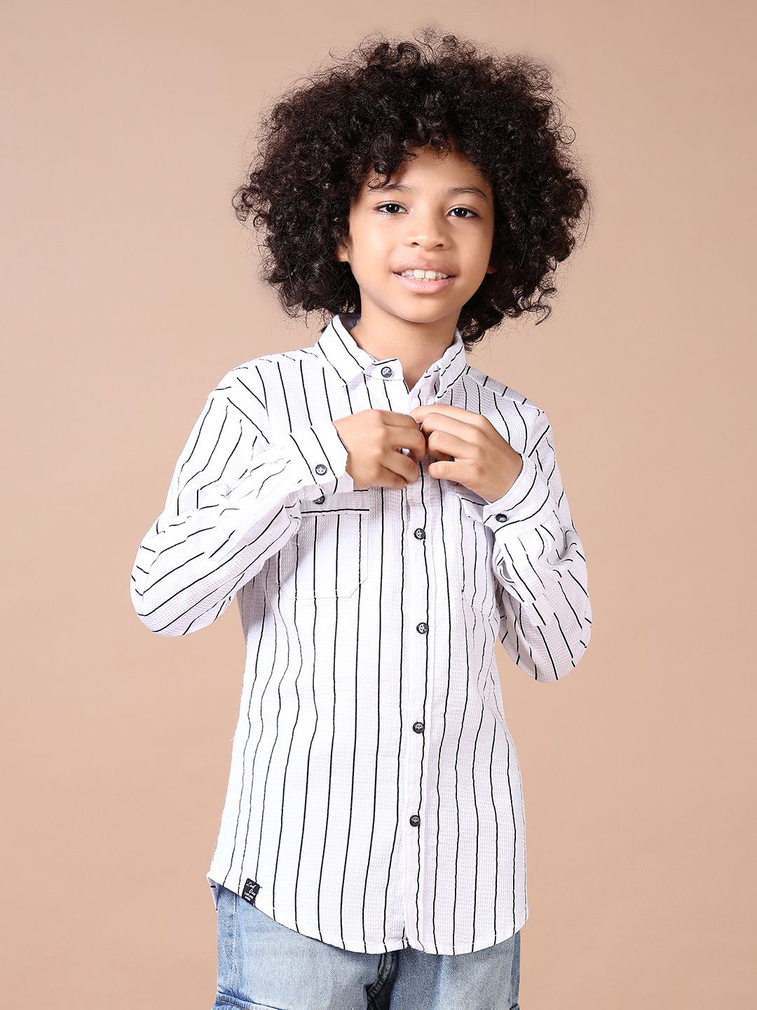

V-Mart Boys Opaque Checked Casual Shirt, White