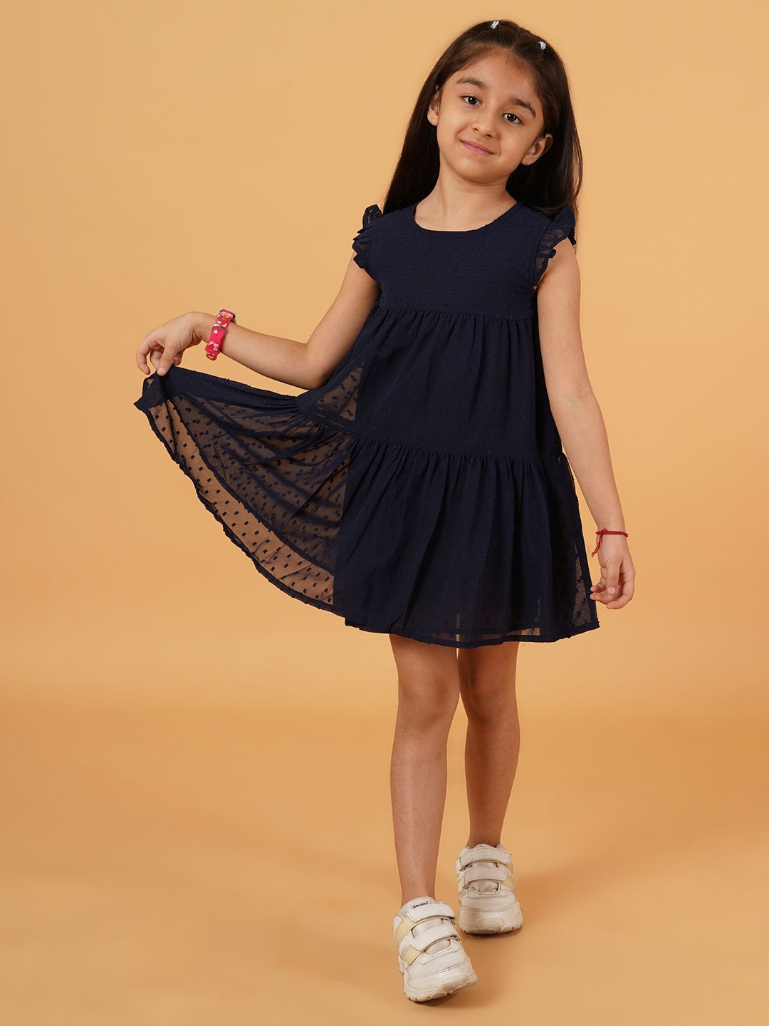 

HERE&NOW Print Fit & Flare Dress, Navy blue