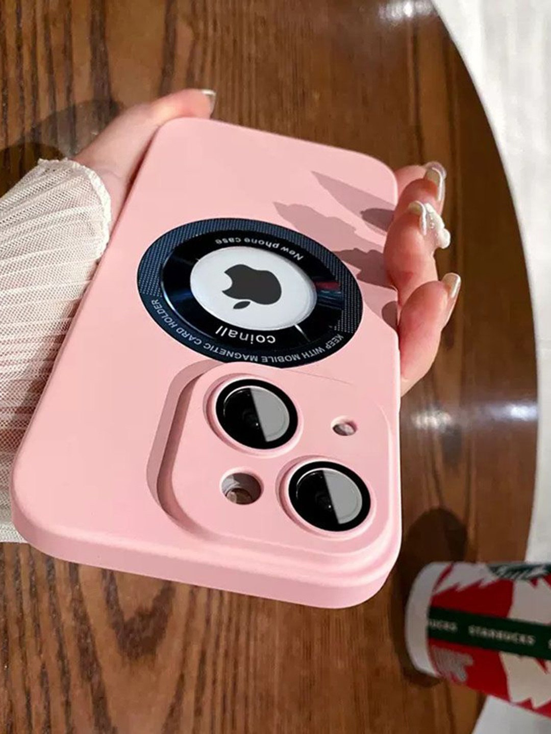 

Luxury Kase Solid Printed iPhone 14 Back Case Mobile Accessories, Pink