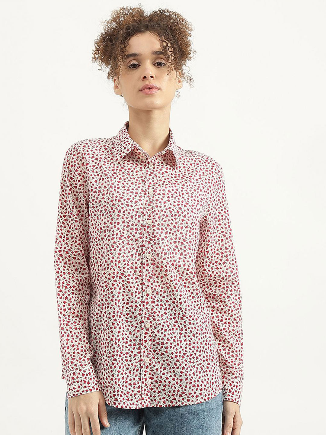 

United Colors of Benetton Women Floral Opaque Printed Casual Shirt, White