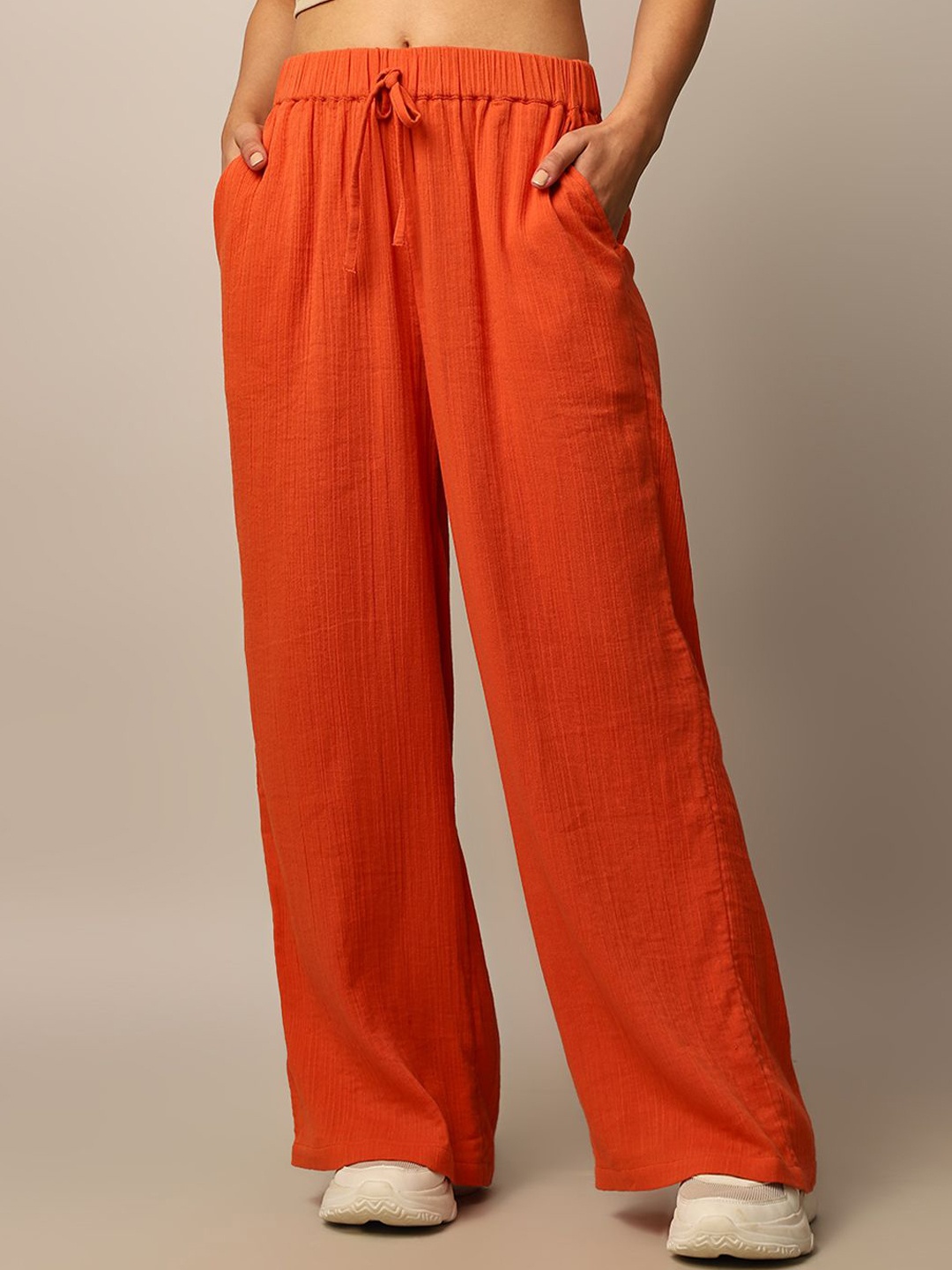 

ONLY Women High-Rise Trousers, Orange