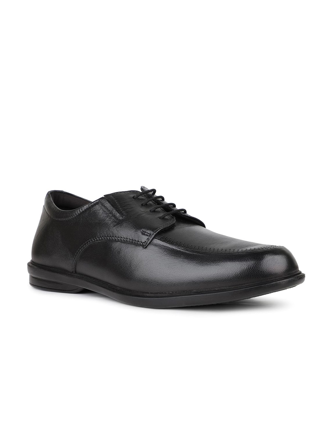 

ATESBER by Inc.5 Men Leather Round Toe Formal Derbys, Black