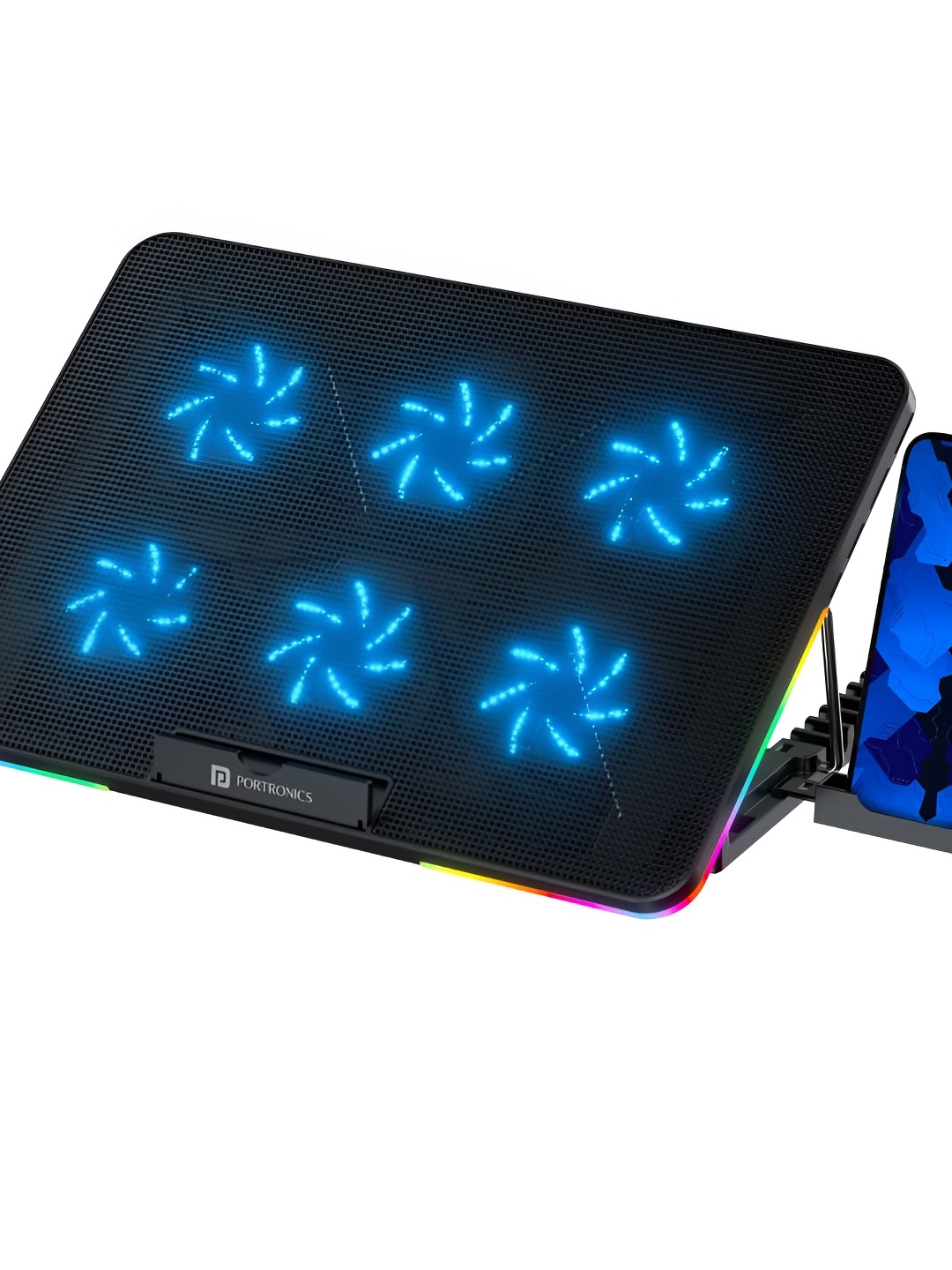 

Portronics My Buddy Air Cooling Pad Laptop Stand With 6 Cooling Fans, Black