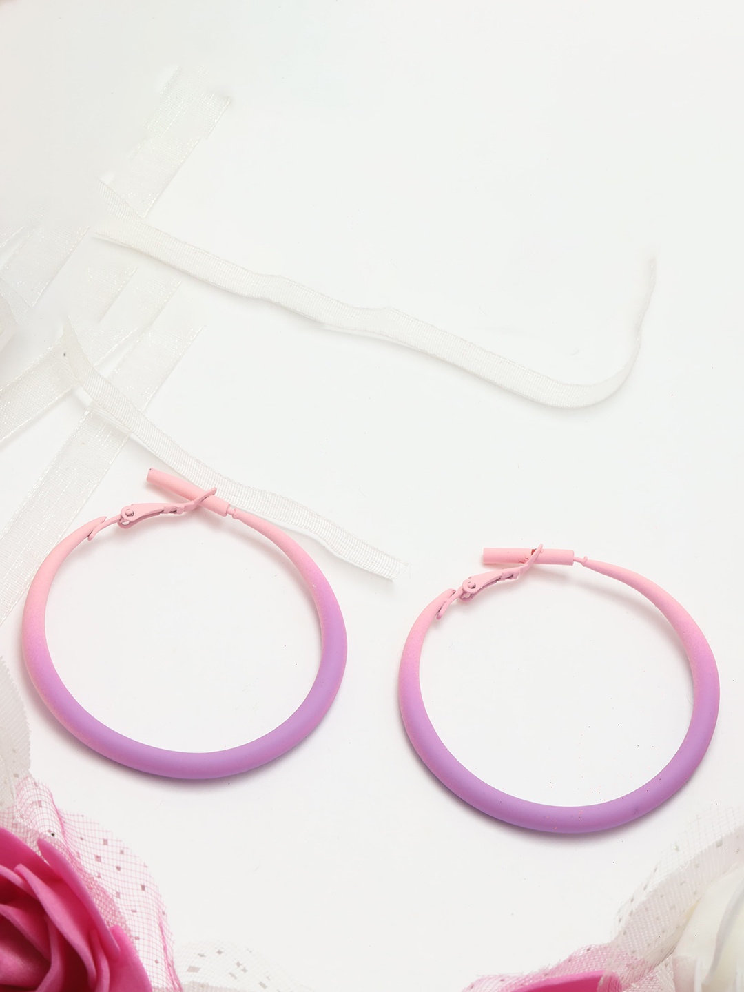 

Maansh Contemporary Hoop Earrings, Purple