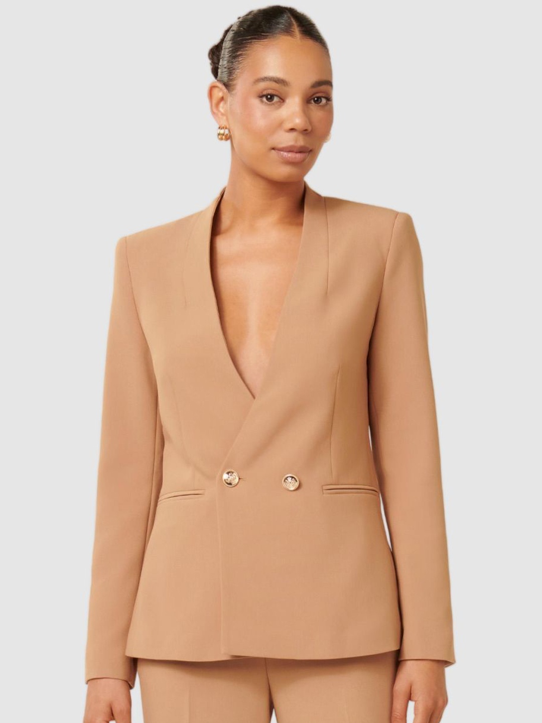 

Forever New Tailored-Fit Double-Breasted Blazers, Brown