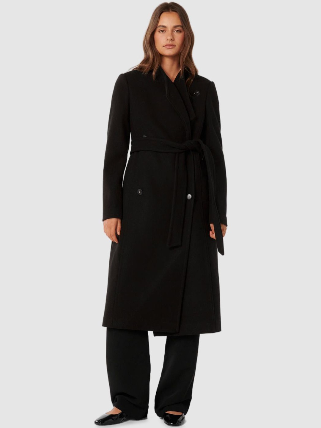 

Forever New Women Single-Breasted Trench Coat, Black