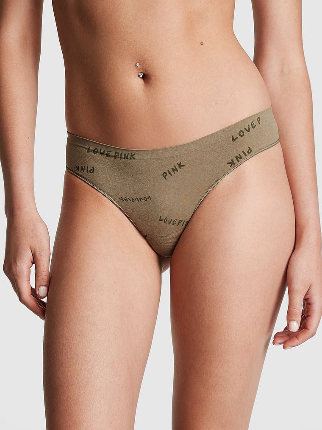 

Victoria's Secret Typography Printed Low-Rise Bikini Brief 111636035VHO, Brown