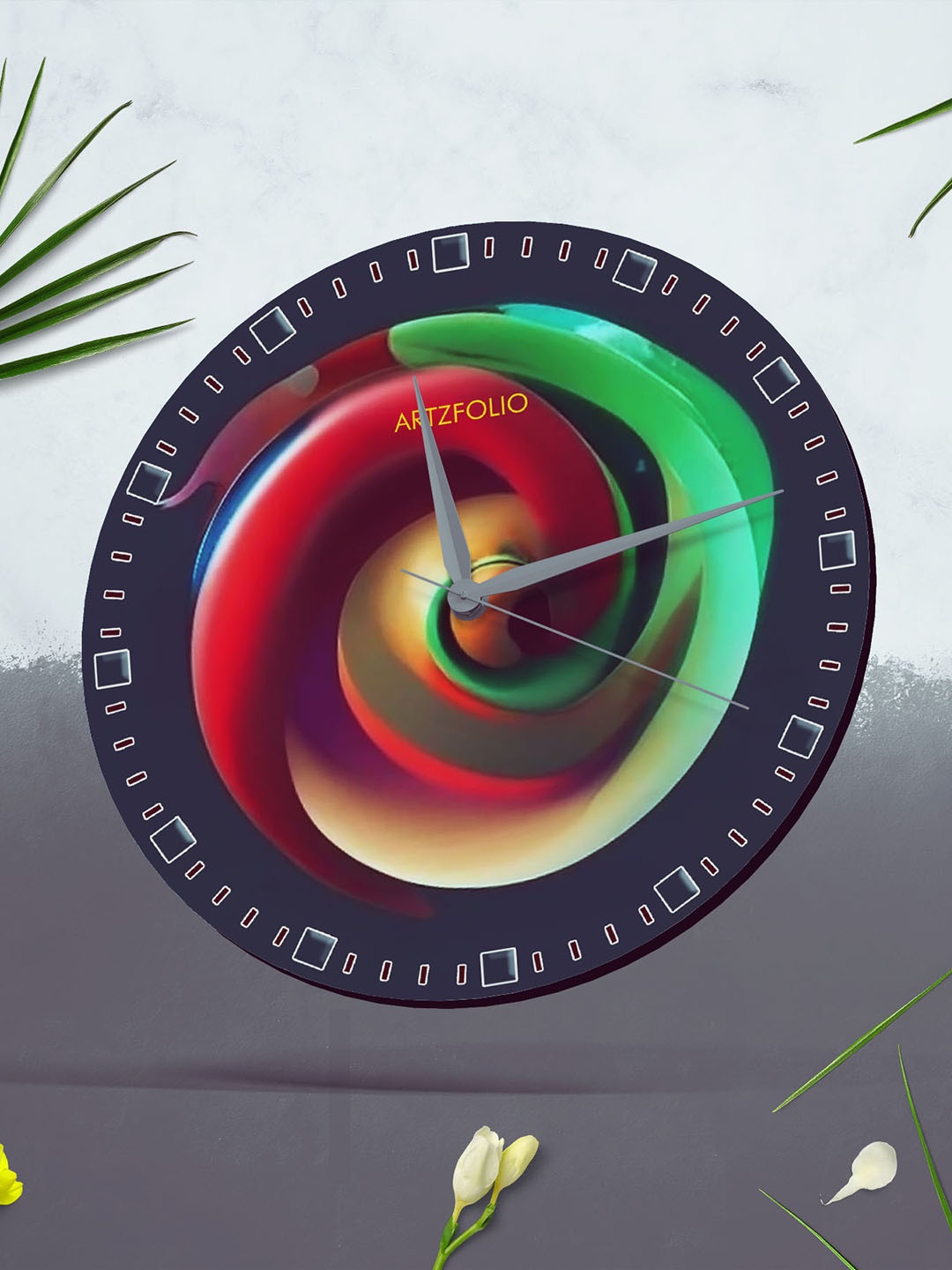 

ArtzFolio Multicoloured Printed Contemporary Wall Clock, Multi