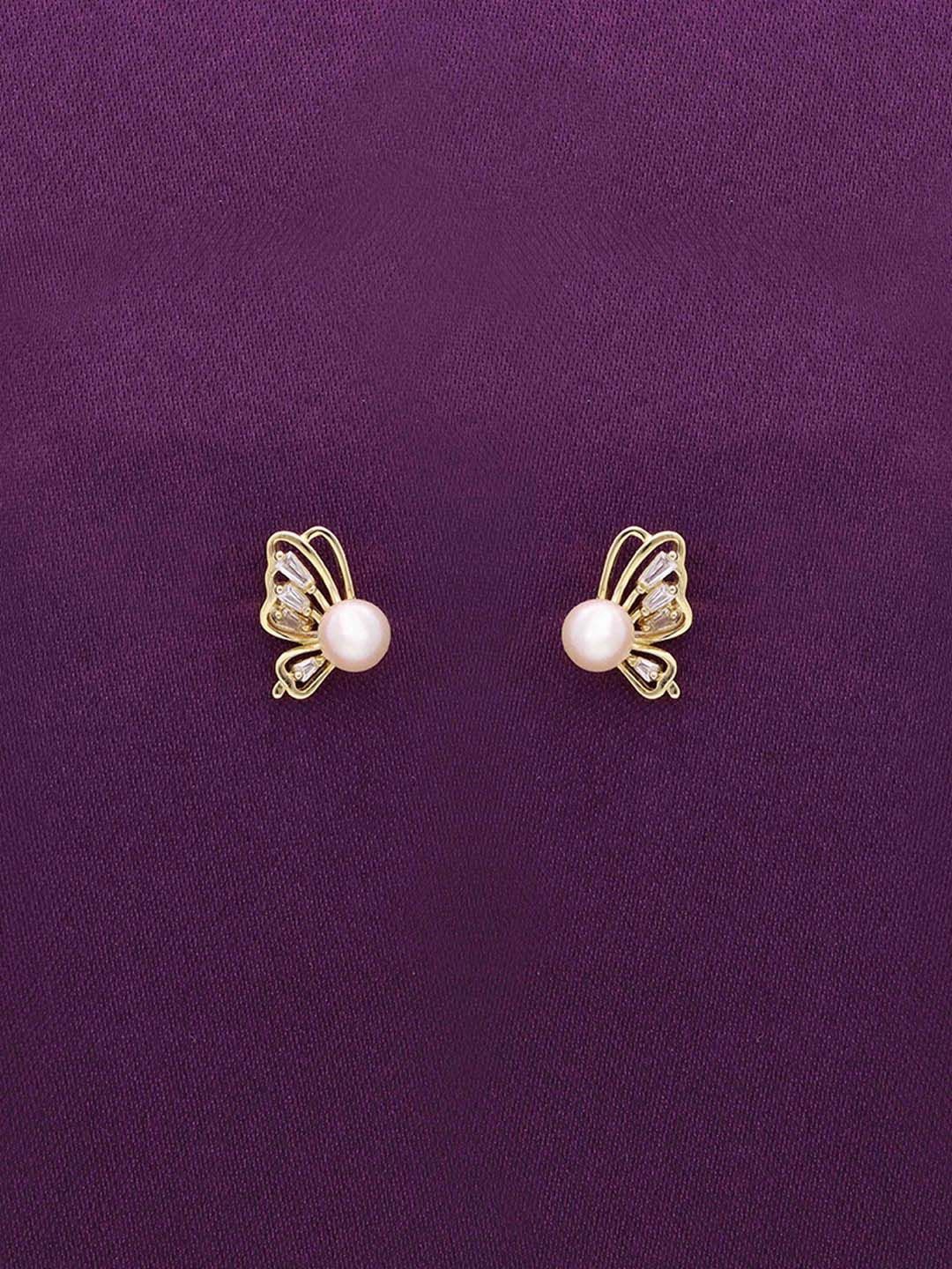 

KAI JEWEL Contemporary Studs Earrings, Gold