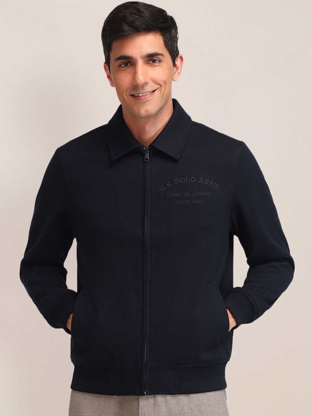 

U.S. Polo Assn. Men Woollen Quilted Jacket, Blue